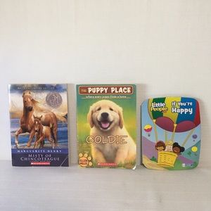 3 Children’s books The Puppy Place, If You’re Happy,Misty of Chincoteague EUC